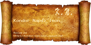 Kondor Napóleon névjegykártya